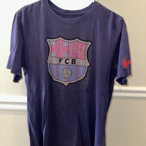 Nike FC Barcelona Short Sleeve Tee Dark Blue Size Large
